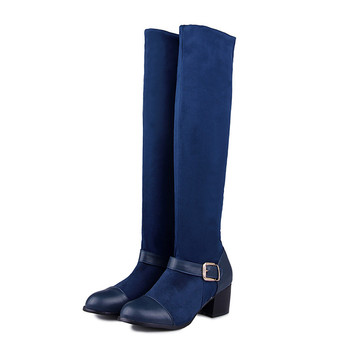 2017 Big Size 34-43 Brand Design Patch Color Over The Knee Boots Thick Sole Platform Slim Long Boots Winter Autumn Boots T-3
